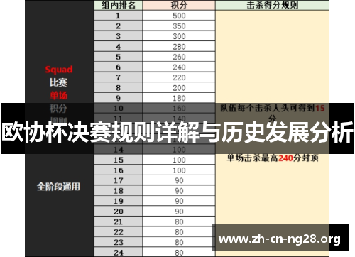欧协杯决赛规则详解与历史发展分析